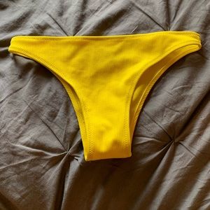 Yellow ribbed bikini bottoms